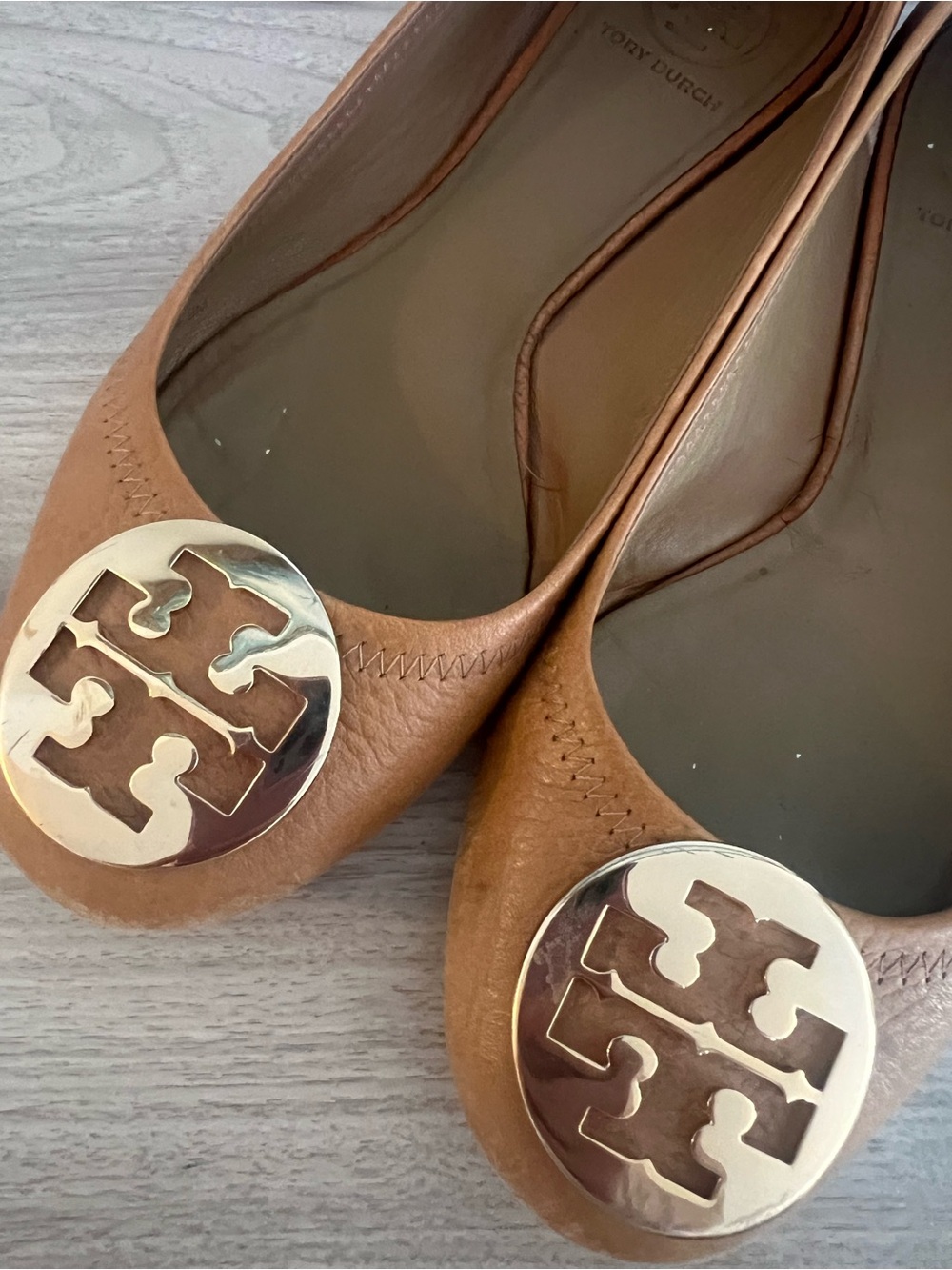 Tory Burch Tan Leather Ballet Flats